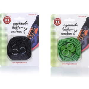 Magic Locks  Yuvarlak Akıllı Ayakkabı Bağcık 2'Li Set