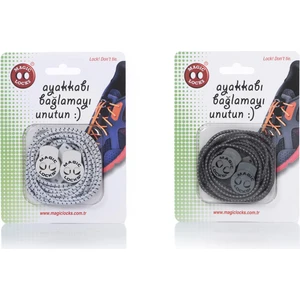 Magic Locks  Yuvarlak Akıllı Ayakkabı Bağcık 2'li Set
