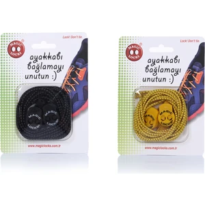 Magic Locks  Yuvarlak Akıllı Ayakkabı Bağcık 2'Li Set