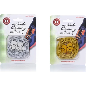 Magic Locks  Yuvarlak Akıllı Ayakkabı Bağcık 2'li Set