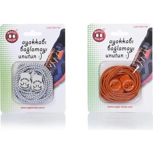 Magic Locks  Yuvarlak Akıllı Ayakkabı Bağcık 2'li Set