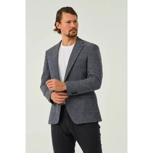 Erkek Slim Fit Blazer Ceket Koyu Mavi