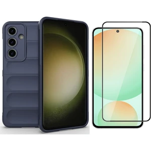 Samsung Galaxy S24 FE Kılıf Esnek TPU Oyuklu Arka Yüzey Tasarımlı Zore Etnik Silikon Kapak + Cam Ekran Koruyucu