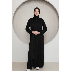 Tek Parça Başörtülü Düz Renk Kadın Namaz Elbisesi