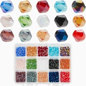 Yiğit Aksesuar 4 mm 15 Renk Kristal Boncuk Takı Yapım Malzemeleri