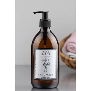 Amber Renk Cam Sıvı Sabunluk Şişesi 500 ml | Cam Sıvı Sabunluk