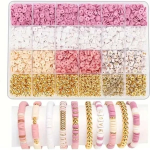 Yiğit Aksesuar Fimo Boncuk Harf Boncuk ve Ara Aparat Takı Yapım Seti Hobi Malzemeleri 4