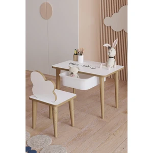 Yüceer Home Çocuk Aktivite Çekmeceli Masa ve Sandalye  Yaz Sil Oyun Etkinlik Çalışma Masası Montessori 1 Masa 1 Sandalye 1 Çekmece