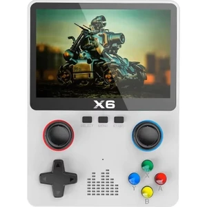 X6 Oyun Konsolu Retro Video Oyunu Konsolu 3.5'' IPS Ekran Şarjlı Elde Taşınabilir Atari Çocuk