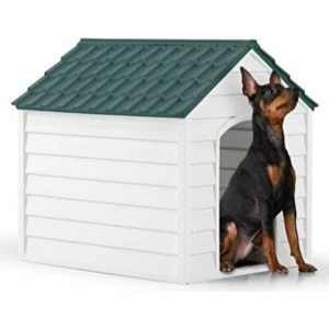 SY-5100 Dış Mekan Plastik Pet Köpek Kulubesi Yeşil-Beyaz