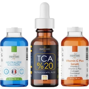 Tca Peeling %20 + Vitamin C Serum + Neutralize Solüsyon 130 ml = Üçlü Set