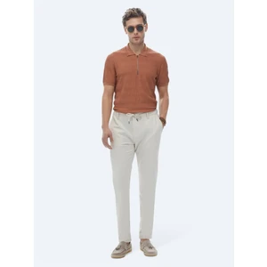 Ekru Dokuma Jogging Fit Casual Pantolon