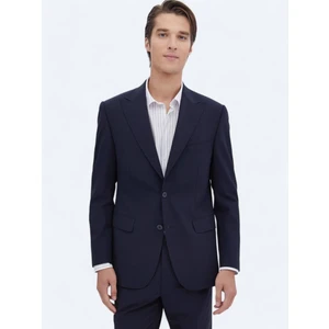 Lacivert Mikro Modern Fit Çevre Dostu Yün Karışımlı Takım Elbise