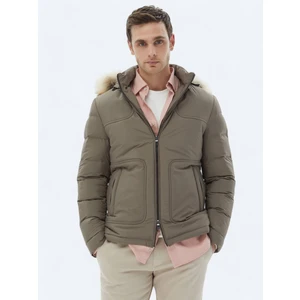 Vizon Regular Fit Kapüşonlu Casual Dokuma Mont