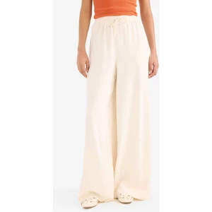 Wide Leg Keten Karışımlı Kumaş Palazzo Pantolon Yüksek Bel Geniş Paça E0127AX25SP