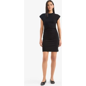Bodycon Vücudu Saran Bisiklet Yaka Basic Düz Ribana Kolsuz Mini Yazlık Elbise C4513AX25SM