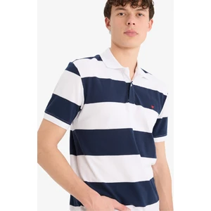 %100 Pamuk Regular Fit Polo Yaka Çizgili Kısa Kollu Tişört D7934AX25SP