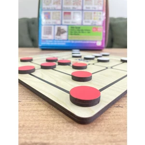 Afili Toys Ahşap Tablada İki Oyun Bir Arada; 9 Taş ve Tactix Oyunu