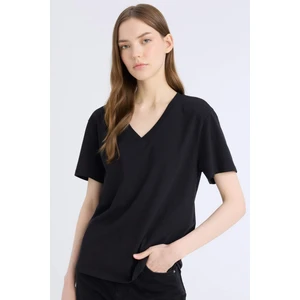 Regular Fit V Yaka Basic Düz Kısa Kollu Tişört D9593AX25SM