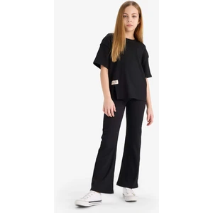 Kız Çocuk Bürümcük 2'li Takım Kısa Kollu Tişört İspanyol Paça Tayt E5035A825SM