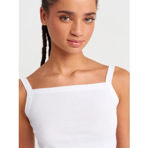 21049 Kare Yaka Askılı Top-Beyaz