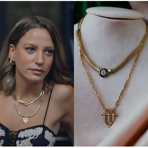 Altın Renk Serenay Kolyeler Kimler Geldi Kimler Geçti 2 Li Çelik Set