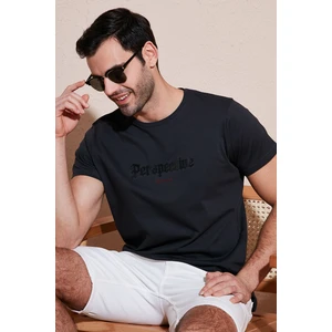 Pamuklu Slim Fit Bisiklet Yaka T Shirt Erkek T Shirt 541PERSPECTIVE