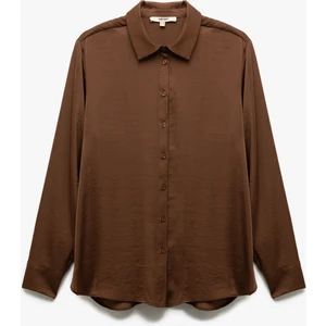 Aerobin Kumaş Uzun Kollu Klasik Yaka Saten Gömlek