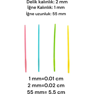 25 Adet 5.5 cm Boyutlarında Ince Karışık Plastik Mini Yün Boncuk Iğnesi Çocuklar Için Eğitici Iğne