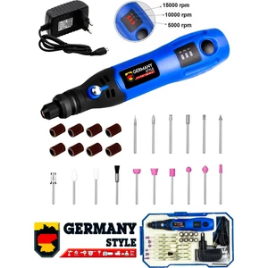 Germany Style  Mini Hobi Gravür Şarjlı Taşlama Akülü 24 Parça Gravür Set