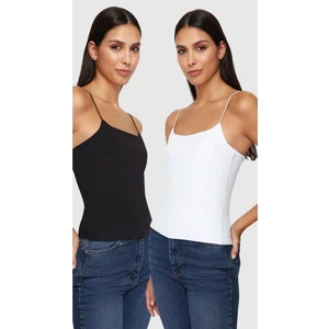 Kadın Ip Askılı 2'li Örme Bluz Paketi E25T0017T
