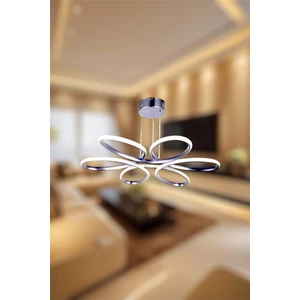 Ey Shop Modern Krom Papatya Model 3 Renk (Beyaz & Sarı & Günışığı) LED Avize