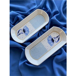 Gelincik Model 2 Adet Oval Kahvaltı Tabağı
