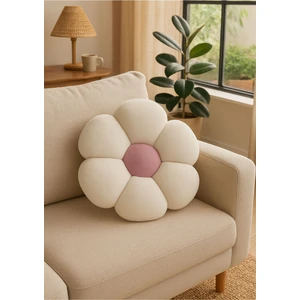 Peluş Papatya Dekoratif Yastık Kırlent Minder - Ithal Kumaş - Antialerjik