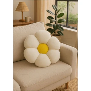 Peluş Papatya Dekoratif Yastık Kırlent Minder - Ithal Kumaş - Antialerjik