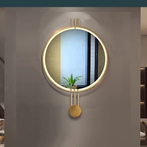 SEVİNÇ KONSEPT LED Li Amedi Ayna Gold Rengi 60 cm Dekoratif Hol Koridor Duvar Salon Makyaj Aynası