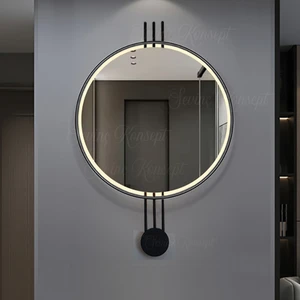 LED Li Amedi Ayna Siyah 60 cm Dekoratif Hol Koridor Duvar Salon Makyaj Aynası