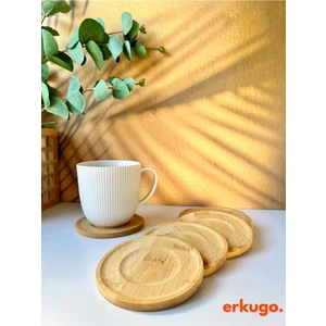 6 Adet Yuvarlak Bambu Altlık, Bardak Altlığı, Fincan Tabağı, Çay Tabağı