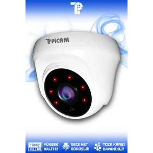 1 Dome Kamera Dome İç Mekan Full HD Gece Görüşlü Irled Kameralı AHD Güvenlik Kamerası