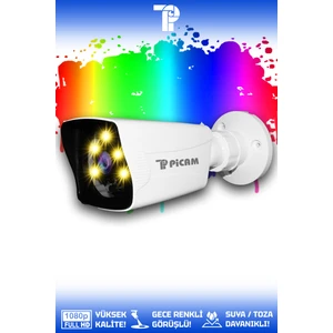 1 Kare Kamera Bullet Dış Mekan Full HD Renkli Gece Görüşlü Warmled Kameralı AHD Güvenlik Kamerası