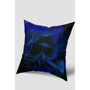 Lacivert Çiçek Desenli Kırlent Kılıfı