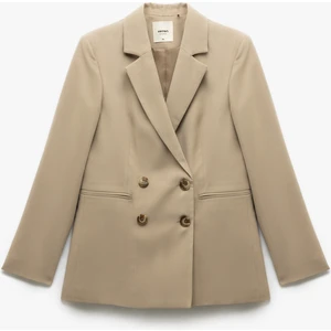 Viskon Kumaş Uzun Kollu Kruvaze Oversize Blazer Ceket