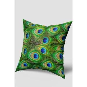 Tropikal Tavus Kuşu Desenli Kırlent Kılıfı