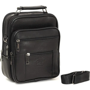 Erkek Siyah  Deri Çelik Kasalı Fermuarlı El ve Omuz Çantası (18X22 Cm) NEW272