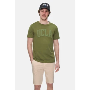 Culver Haki Bisiklet Yaka Baskılı Erkek Tshirt