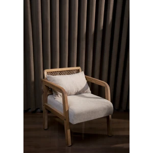 Merda Açık Ceviz Ahşap Teddy Sütlü Kahve Berjer