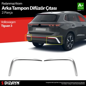 Vw Tiguan Krom Arka Tampon Difüzör Çıtası Oem Still 2 Prç. 2024 Üzeri A+ Kalite