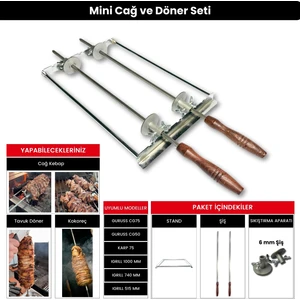 Barbekü Mangal Mini Cağ Döner, Et Döner ve Tavuk Döner Seti