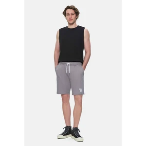 Fowler Koyu Gri Baskılı Baskılı Standard Fit Erkek Örme Şort