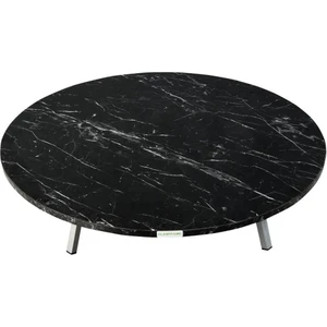 Alesta Life 60  cm  Siyah Katlanabilir Metal Ayaklı Yer Sofrası | Hamur Açma Tahtası | Oyun Masası - 21  cm  Yükseklik